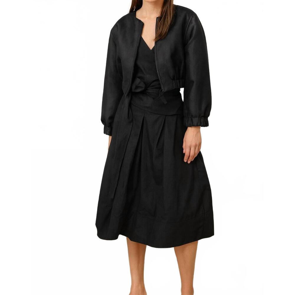 NEW SUSANNE BOMMER pleated midi skirt in coal black